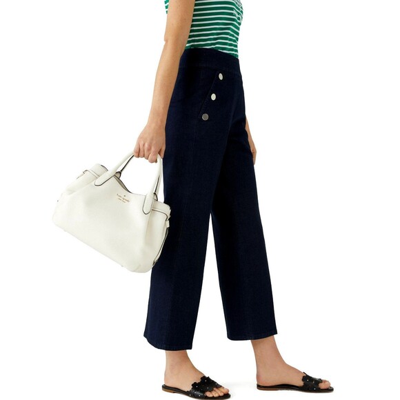 New Kate Spade Dumpling Large Satchel Pebble Leather Parchment - Picture 3 of 4